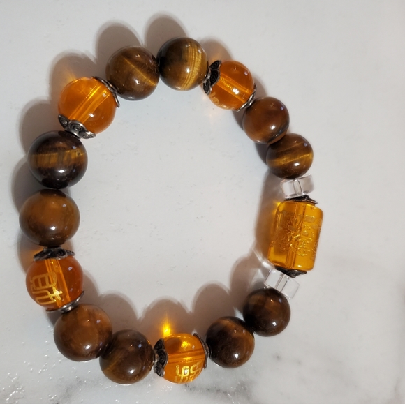 Tiger Eye God Of Wealth Stretch Bracelet - Picture 9 of 13